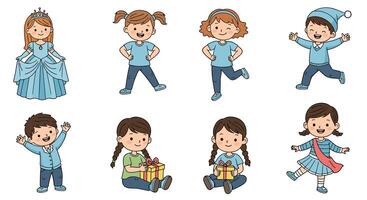 Diverse Group of Children Illustrating Concepts Like Friendship Joy and Creative Expression vector