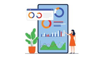 Analyzing Business Data with Charts and Graphs for Strategic Decision Making Effectively vector