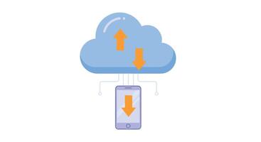 Data Transfer Mobile Device Cloud Connectivity Synchronization and Data Exchange Online Storage vector