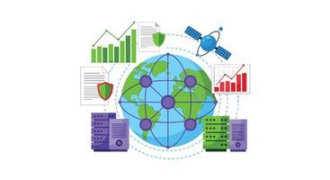 Global Network Analysis Solutions Enhancing Cybersecurity Measures and Protecting Data Across International Boundaries vector