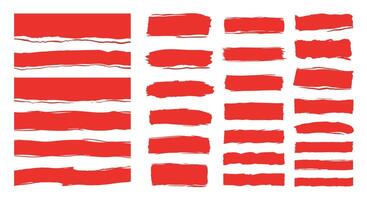 A Wide Array of Hand Drawn Red Brush Stroke Collection for Various Purposes vector