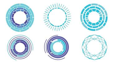 Abstract Circular Technological Elements Perfect for Futuristic Designs and Creative Visuals in Various Projects vector