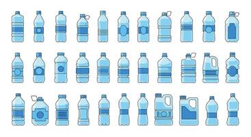 Diverse Collection of Plastic Water Bottles Filling a Wide Range of Use Cases vector