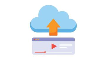 Cloud Data Uploading Process with Web Interface for and Photo Content Storage vector