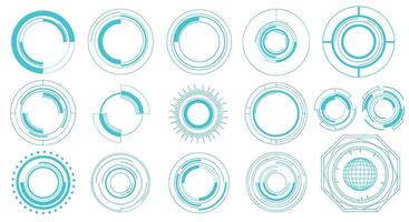 Futuristic Technology Interface Round Elements Holographic Digital Modern User Interface Concept Design vector