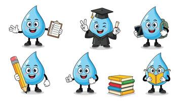The Amazing Adventures of Water Drop A Cartoon Character in Different Roles vector