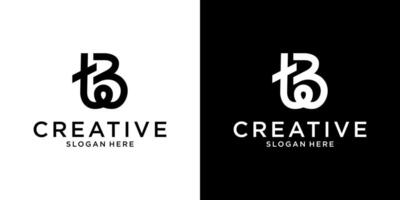 TB or BT initial letter logo design template vector