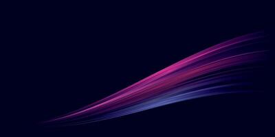 Abstract pink and blue dynamic speed lines on dark blue background graphic illustration have blank space. vector