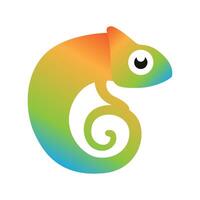 chameleon colorful logo design concept creative idea vector