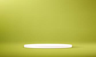 Green studio room background. Green background 3d with white podium. Empty room with light effect. Space for selling products on the website. illustration. vector
