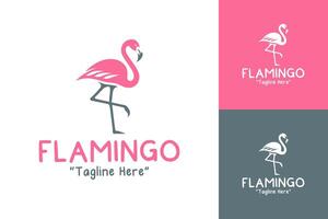 Vibrant Flamingo Logo for Playful Branding and Business Identity vector
