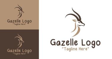 Elegant Gazelle Logo Design with Modern Shape and Brown Color Scheme vector
