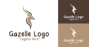 Simple and Modern Gazelle Logo with Brown and Tan Color Scheme vector