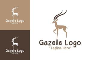 Simple Gazelle Logo with Brown and Tan Color Combination for Branding vector