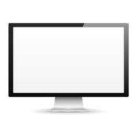 Modern computer monitor with blank white screen vector