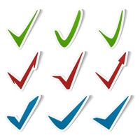 Check marks symbols set vector