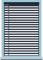 Window with black horizontal blinds in modern minimalist style illustration vector