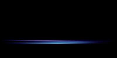 Straight streaks blue light effect high speed dynamic motion on black background graphic illustration have blank space. vector