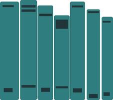 Books stacked in teal color illustration with minimalist design for education and reading concepts vector