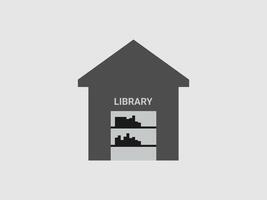 A minimalist dark grey icon of a building resembling a house vector