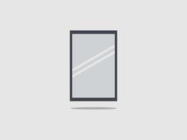 rectangular mirror with a dark frame and two diagonal light reflections vector