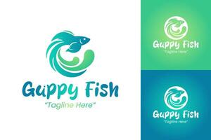 Fresh and Modern Guppy Fish Logo Design for Branding and Business vector