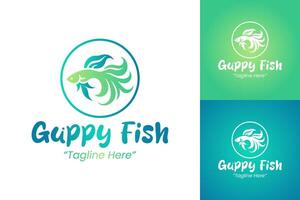 Dynamic Guppy Fish Logo for Custom Business Branding and Identity vector