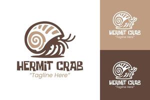 Elegant Hermit Crab Logo in Warm Brown and Beige for Unique Branding Solutions vector