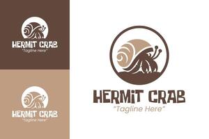 Simple and Creative Hermit Crab Logo in Light Brown and Beige for Business Branding vector