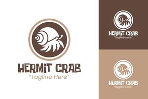 Charming Hermit Crab Logo in Warm Brown and Beige Colors for Distinctive Branding vector