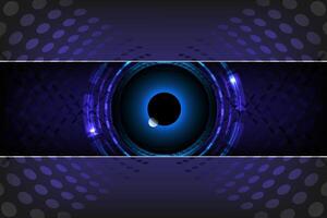 Futuristic High tech digital eye concept with glowing blue interface on a dark element background, Ideal for cybersecurity, AI or tech innovation themes vector