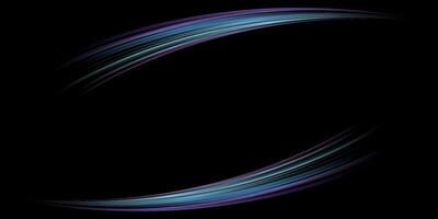 Abstract colorful neon light dynamic motion as a ellipse frame on black background graphic illustration. vector