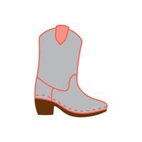 Plain gray western boot flat design vector