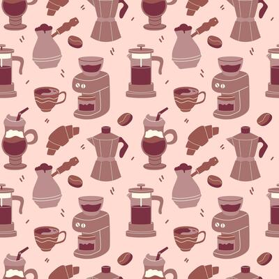 Coffee background in flat style. illustration