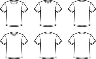 Blank white tshirt template front and back views illustration vector