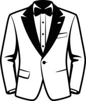 Elegant tuxedo suit formal attire illustration isolated on white background vector