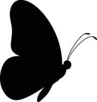 Simple black butterfly silhouette graphic element for design projects and illustrations vector