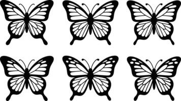 Set of butterflies silhouette isolated on white background beautiful butterfly design vector
