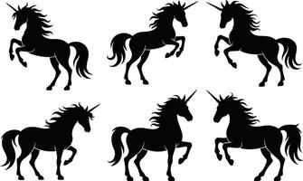 Elegant unicorn silhouette seamless pattern design for fantasy and mythical projects vector