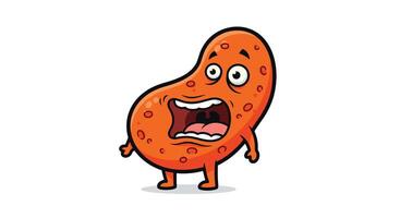 A Scared Bean's Expression Reveals Emotions in a Cartoon Animation Style Image vector