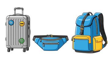 Exploration Essentials Curated Selection of Luggage Backpacks and Packs for The Adventurous Traveler vector