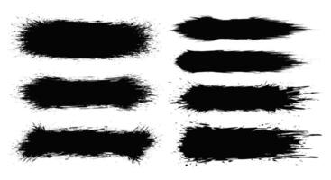 Black Grunge Brush Strokes Set Collection for Artistic Design Element Usage Ideas vector