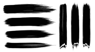 Various Grunge Brush Strokes for Background Design on White Isolated Surface vector