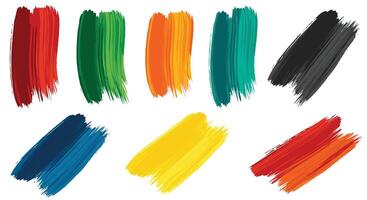 Diverse Color Palette Featuring a Vibrant Range of Brushstrokes and Bold Artistic Textures vector