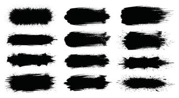 Collection of Black Brush Strokes for Artistic Design Projects and Creative Visualizations vector