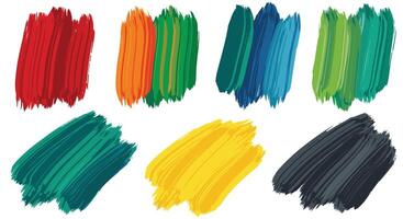 Colorful Brush Strokes A Vibrant Array of Artistic Textures and Creative Expression vector