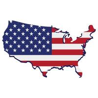 United states map with american flag design for patriotic themes and usa related projects or presentations vector