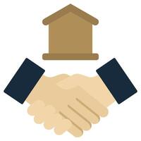 Handshake and Successful Real Estate Transaction Icon, Flat Design Style Icon Symbol vector