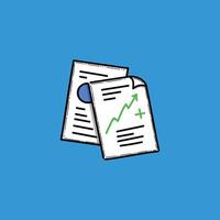 An illustration of financial documents featuring a rising graph and data analysis. Ideal for business, investment, economics, and financial planning concepts in a professional and modern design. vector