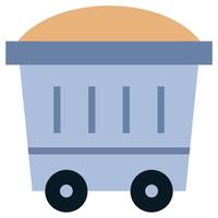 Mining Cart Flat Icon, Flat Design Style Icon Symbol vector